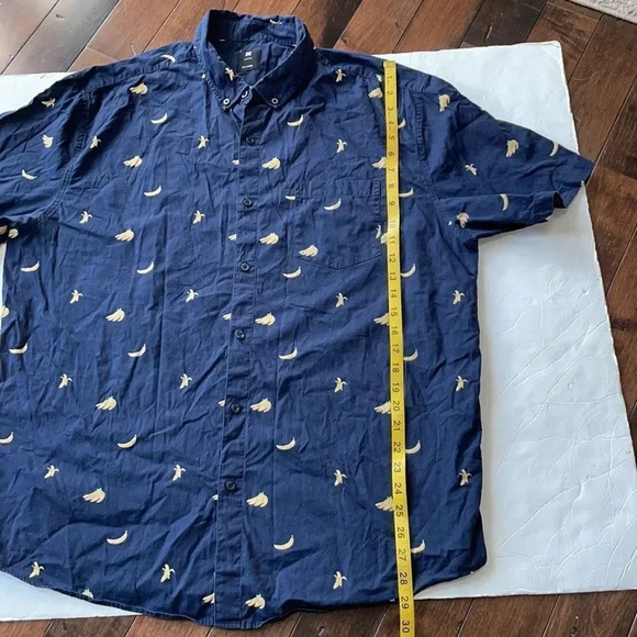 Visive Novelty bananas Print Short Sleeve Button Down, navy blue. Men’s 2 XL - Picture 5 of 10
